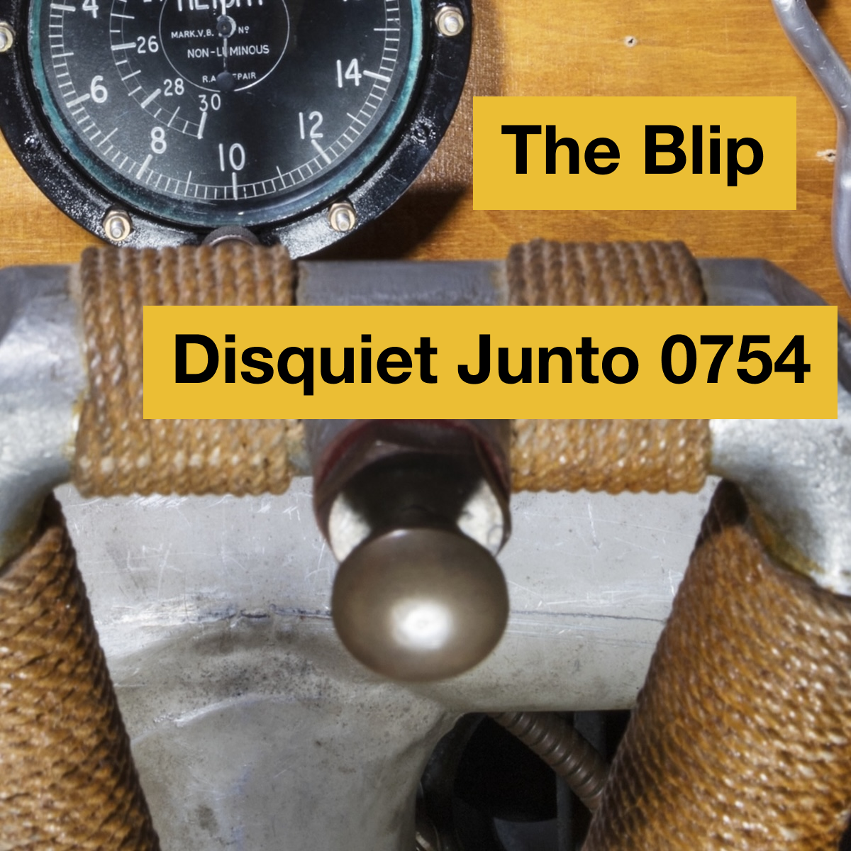 Photo of old plane dashboard equipment and the name and number of the project